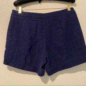 Linen Blue 10 sz. High-waisted shorts zipper side
